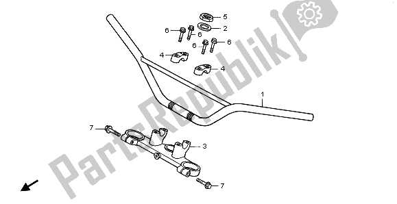 Todas las partes para Manejar Tubo Y Puente Superior de Honda CR 80 RB LW 1997