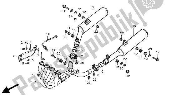 Tutte le parti per il Silenziatore Di Scarico del Honda CB 1100 SF 2000