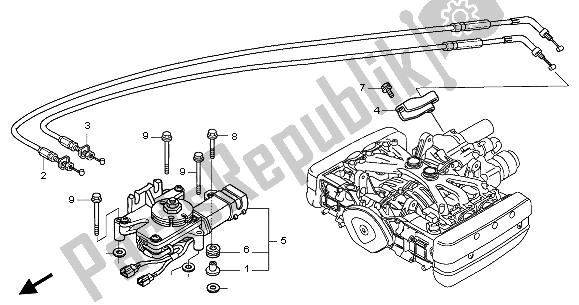 Todas as partes de Atuador De Marcha Reversa do Honda GL 1800A 2002