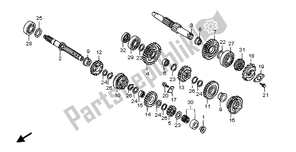 All parts for the Transmission of the Honda FX 650 1999