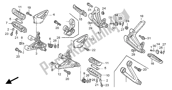 All parts for the Step of the Honda CBR 600F 2004