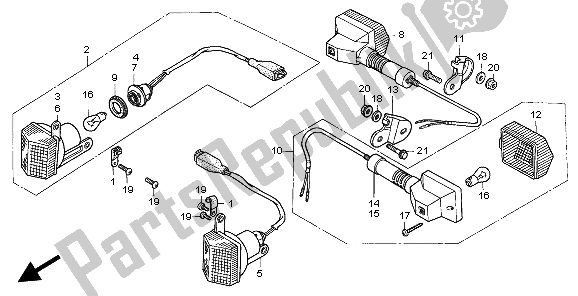 All parts for the Winker of the Honda XL 600V Transalp 1997