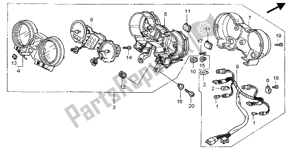 All parts for the Meter (mph) of the Honda CBF 500A 2007