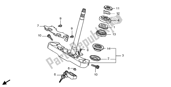 All parts for the Steering Stem of the Honda VT 750C 2009