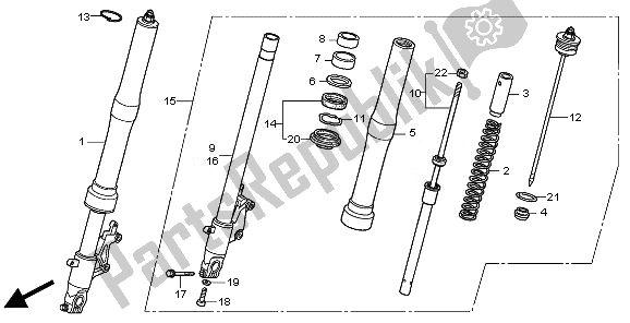 Tutte le parti per il Forcella Anteriore del Honda CBR 600F 2011