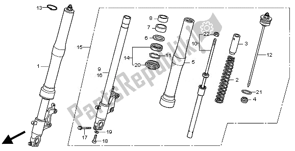 Alle onderdelen voor de Voorvork van de Honda CBR 600F 2011
