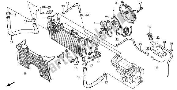 Alle onderdelen voor de Radiator van de Honda CBR 900 RR 1992