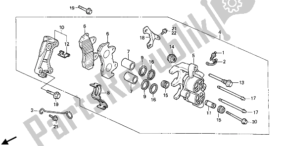 Wszystkie części do Zacisk Hamulca Przedniego Honda XBR 500 1985