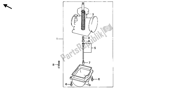 Tutte le parti per il Kit Parti Opzionali Carburatore Eop-1-1 del Honda CR 250R 1985