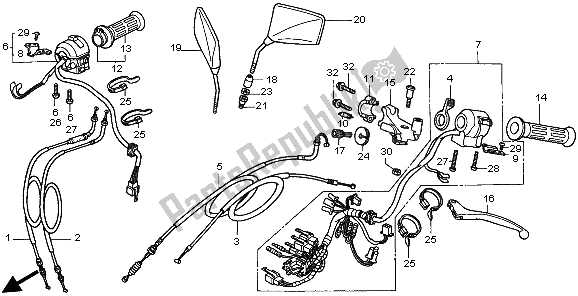 All parts for the Switch & Cable of the Honda CMX 250C 1998