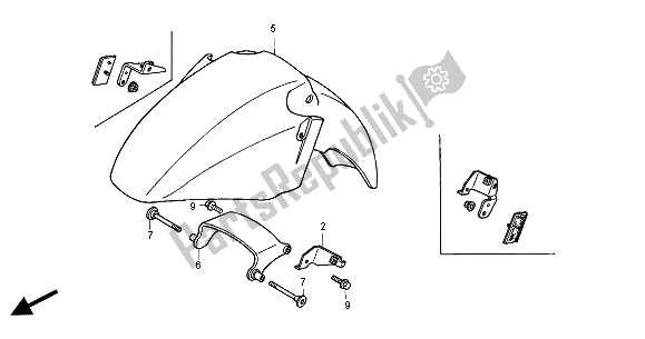 Todas las partes para Guardabarros Delantero de Honda ST 1100 2001