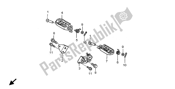 Alle onderdelen voor de Stap van de Honda CRF 450X 2011