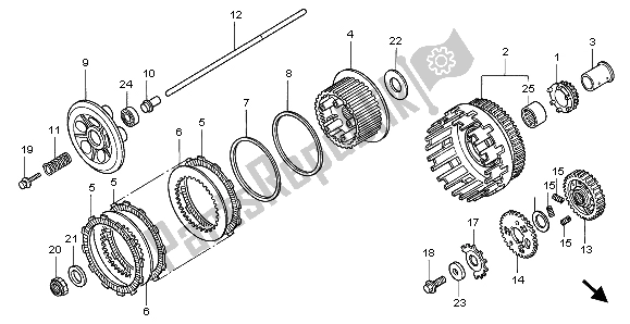 All parts for the Clutch of the Honda VTR 1000F 1998