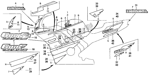 Tutte le parti per il Banda del Honda CBR 600F 1992