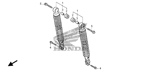 All parts for the Rear Cushion of the Honda SH 125 AD 2013