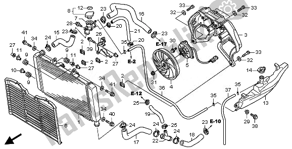 Alle onderdelen voor de Radiator van de Honda CB 600F Hornet 2008
