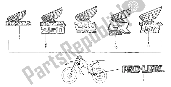 Todas las partes para Marca de Honda CR 250R 1989