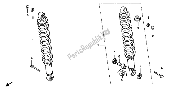 Tutte le parti per il Cuscino Posteriore del Honda TRX 500 FA Foretrax Foreman 2007