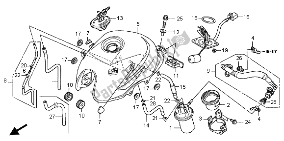 All parts for the Fuel Tank of the Honda CBF 125M 2013