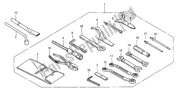 Tutte le parti per il Utensili del Honda VFR 800 FI 1998