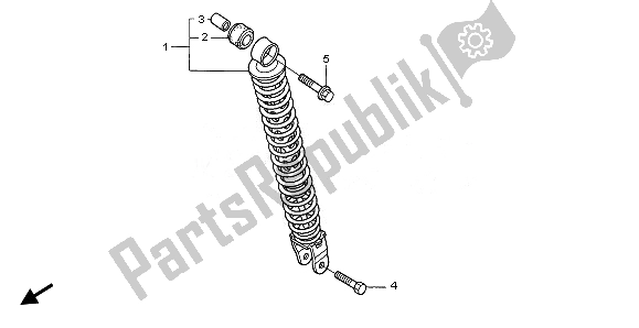 All parts for the Rear Cushion of the Honda NPS 50 2011