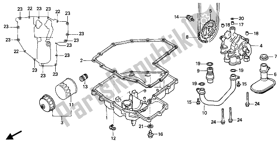 Todas as partes de Cárter De óleo E Bomba De óleo do Honda CB 1000F 1994