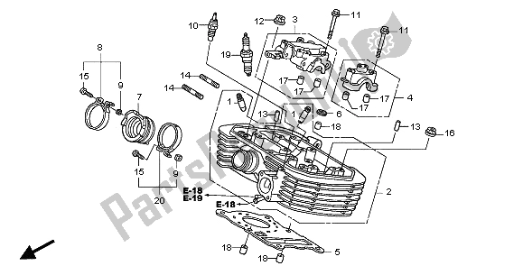 Todas las partes para Culata Trasera de Honda XL 125V 2001