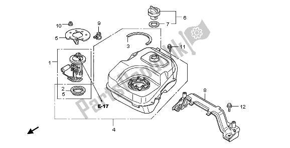 Tutte le parti per il Serbatoio Di Carburante del Honda PES 125R 2009