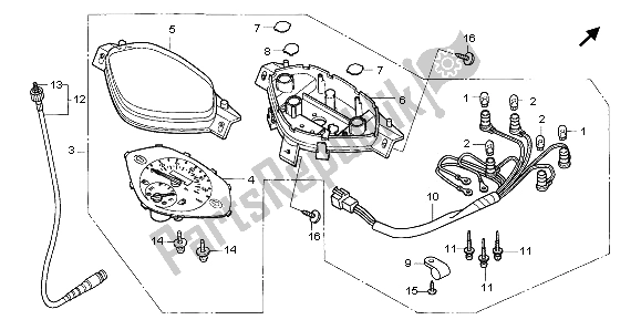 Alle onderdelen voor de Meter (mph) van de Honda SCV 100F 2006