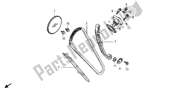 Tutte le parti per il Catena A Camme E Tenditore del Honda CBR 125R 2013