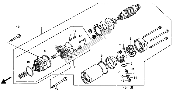 Toutes les pièces pour le Demarreur du Honda GL 1800A 2004