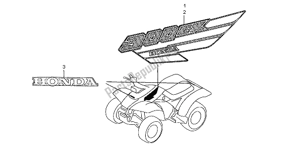 Todas las partes para Emblema de Honda TRX 300 EX Fourtrax 2000