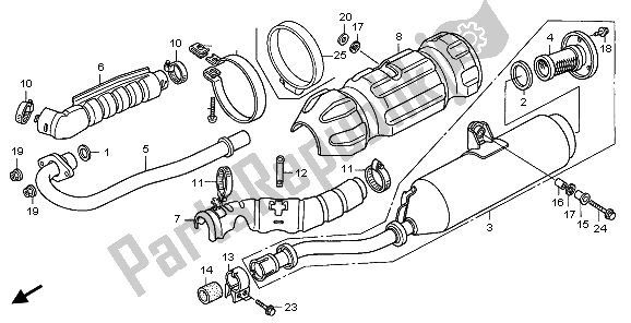 All parts for the Exhaust Muffler of the Honda TRX 500 FA Fourtrax Foreman 2006