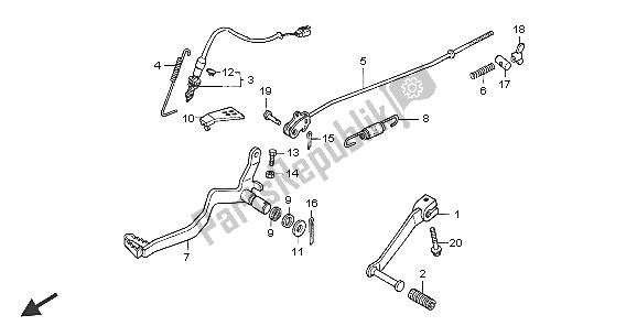 Tutte le parti per il Pedale del Honda XR 125L 2005