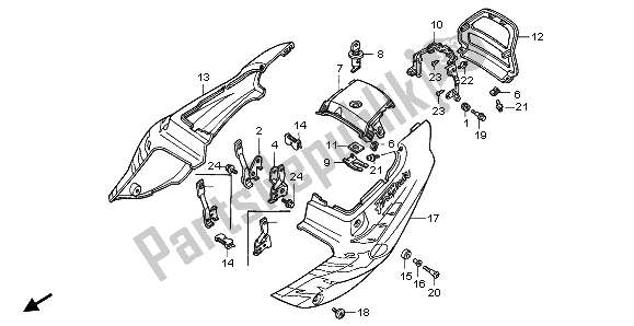 All parts for the Side Cover of the Honda CBR 900 RR 1996