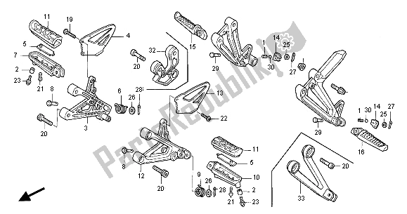 Alle onderdelen voor de Stap van de Honda CBR 600 FR 2001