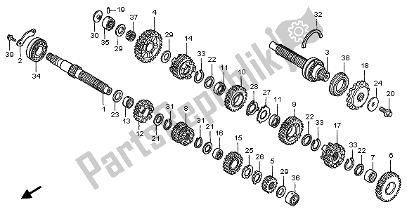 All parts for the Transmission of the Honda CB 600F Hornet 2003