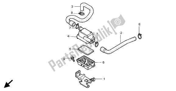 All parts for the Sub Air Cleaner of the Honda VT 750C2 1999