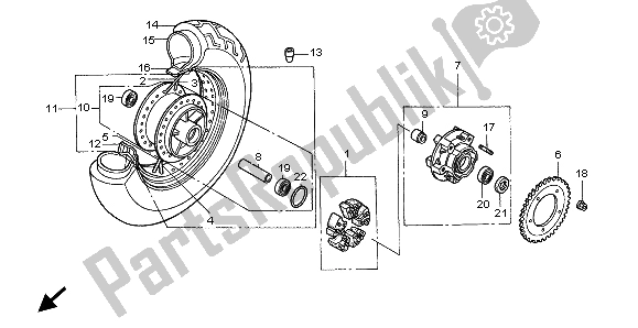 Tutte le parti per il Ruota Posteriore del Honda VT 750C2 1998