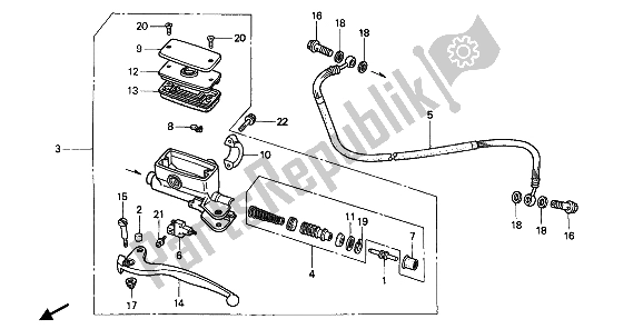 Toutes les pièces pour le Maître-cylindre D'embrayage du Honda PC 800 1989