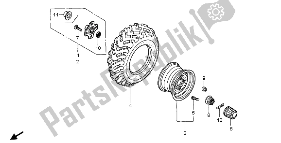 All parts for the Rear Wheel of the Honda TRX 400 FA Fourtrax Rancher AT 2006