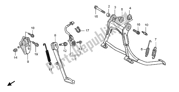 All parts for the Stand of the Honda GL 1800 2008