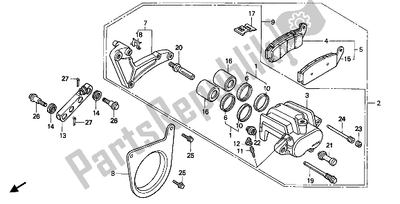 Tutte le parti per il Pinza Freno Posteriore del Honda VFR 750F 1993