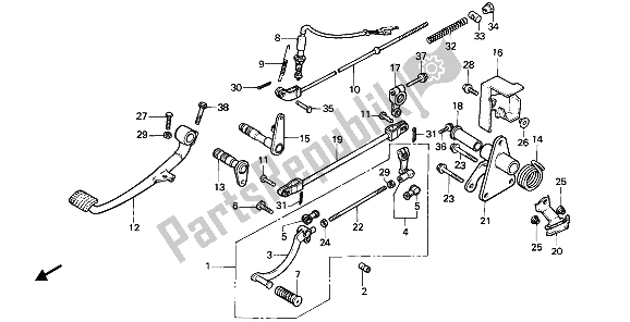 All parts for the Brake Pedal & Change Pedal of the Honda CMX 450C 1988