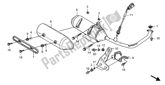Alle onderdelen voor de Uitlaatdemper van de Honda FES 125 2011