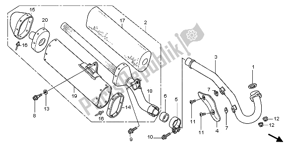 Todas las partes para Silenciador De Escape de Honda CRF 450R 2002