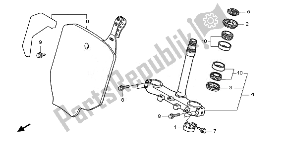 Tutte le parti per il Gambo Dello Sterzo del Honda CRF 150 RB LW 2008