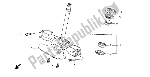 All parts for the Steering Stem of the Honda XL 600V Transalp 1999