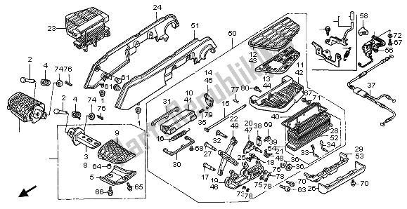 All parts for the Step of the Honda GL 1500 SE 1996