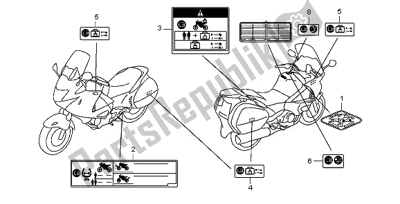 All parts for the Caution Label of the Honda NT 700V 2010